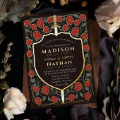 Invitation En Aluminium Imaginaire médiéval de l'épée et du bouclier Maria