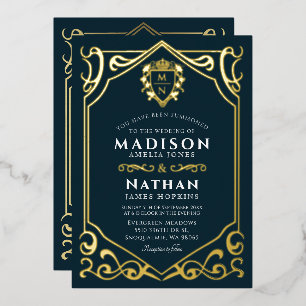 Invitation En Aluminium Imaginaire médiéval royal Mariage de monographie