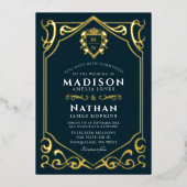 Invitation En Aluminium Imaginaire médiéval royal Mariage de monographie (Recto)