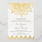 Invitation En Aluminium Indien Mehndi Hindu élégant Mariage élégant or (Recto)