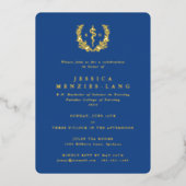 Invitation En Aluminium Infirmière inscrite bleue Asclepius+Laurel Wreath (Recto)