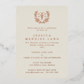 Invitation En Aluminium Infirmière inscrite en ivoire Caduceus+Laurel Wrea (Recto)