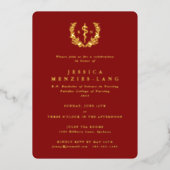 Invitation En Aluminium Infirmière inscrite rouge Asclepius+Laurel Wreath (Recto)