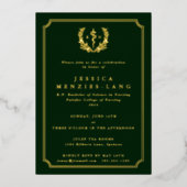 Invitation En Aluminium Infirmière inscrite verte Asclepius + Laurel Wreat (Recto)