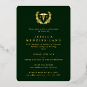 Invitation En Aluminium Infirmière inscrite verte Caduceus+Laurel Wreath (Recto)