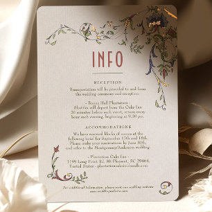 Invitation En Aluminium Info & Détails Mariage Floral Vintage Victorien