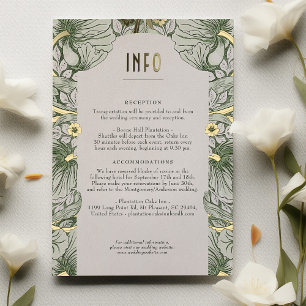 Invitation En Aluminium Info & Détails Mariage Floral Vintage Victorien