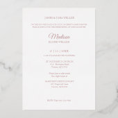 Invitation En Aluminium Initial de baptême Forme géométrique botanique (Verso)