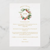 Invitation En Aluminium Initiales de Noël Floral 2 Photos Collage Fancy (Verso)