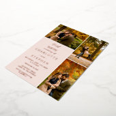 Invitation En Aluminium Initiales modernes 4 photos grille mariage rose vi (Rotation)