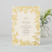 Invitation En Aluminium Initiales monogramme de Gypsophile (Debout devant)