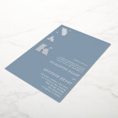 Invitation En Aluminium Initiales Monogramme Moderne Bleu Poussiéreux Mari (Rotation)