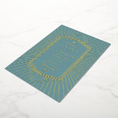 Invitation En Aluminium Initiales Rayons Dorés Art Déco Mariage (Rotation)