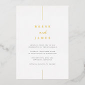 Invitation En Aluminium Inline | Mariage minimaliste moderne (Recto)