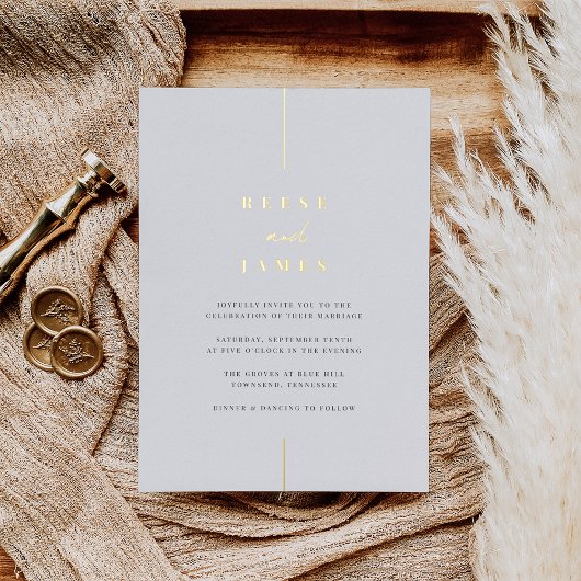 Invitation En Aluminium Inline | Mariage minimaliste moderne
