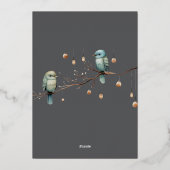 Invitation En Aluminium Inséparables rustiques de bois Mariage romantique (Verso)