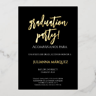 Invitation En Aluminium Invitación de foil para graduación