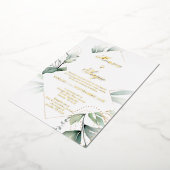 Invitation En Aluminium Invitación elegante feuille or para boda (Rotation)