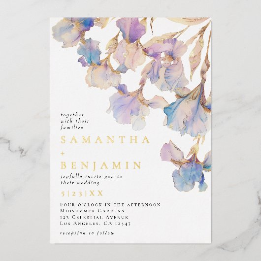 Invitation En Aluminium Iris Mariage (Recto)