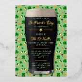 Invitation En Aluminium Irish Guinness Pint St. Patrick's Day Party Real (Recto)