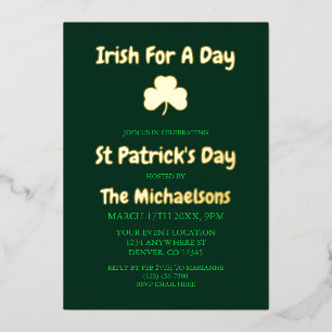 Invitation En Aluminium Irlandais Pour Une Journée