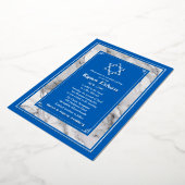 Invitation En Aluminium Israël Blue Marble Étoile de David Bar Mitzvah (Rotation)