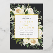 Invitation En Aluminium Ivory Bloom | Aquarelle Mariage de cadre Floral (Recto)