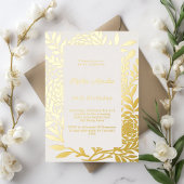 Invitation En Aluminium Ivory gold botanical luxury birthday