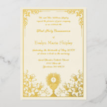 Ivory Gold Chalice and Host First Holy Communion