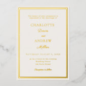 Invitation En Aluminium Ivory gold modern elegant luxury wedding (Recto)