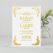 Invitation En Aluminium Ivy Elegant Gold Mariage traditionnel (Debout devant)