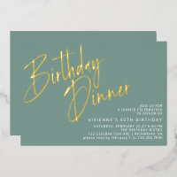 Jade Green Turquoise & Gold Modern Chic Anniversai