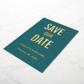Invitation En Aluminium Jade Photo Overlay Enregistrer La Date Gold (Rotation)