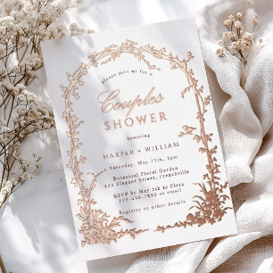 Invitation En Aluminium Jardin Botanique Arqué Mariage Couple Douche Rose 