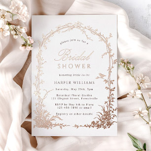 Invitation En Aluminium Jardin Botanique Arqué Rose Gold Fête de Mariée