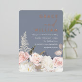 Invitation En Aluminium Jardin botanique moderne Mariage floral (Debout devant)