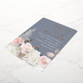 Invitation En Aluminium Jardin botanique moderne Mariage floral (Rotation)