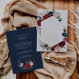 Invitation En Aluminium Jardin d'automne   Mariage tout-en-un en feuille d