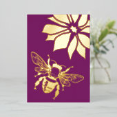 Invitation En Aluminium Jardin de fleurs et d'abeilles événement en plein (Debout devant)