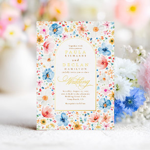 Invitation En Aluminium Jardin de prairie fleurie de fleurs sauvages Maria