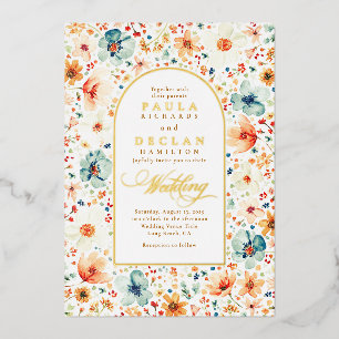 Invitation En Aluminium Jardin de prairie fleurie florale bohème mariage a