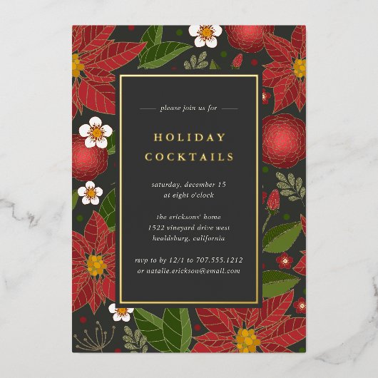 Invitation En Aluminium Jardin d'hiver | Cocktail de vacances (Recto)