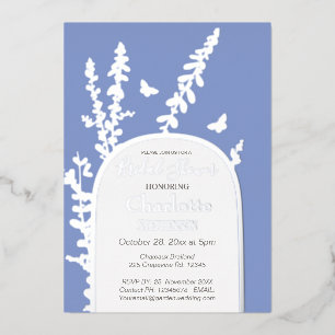 Invitation En Aluminium Jardin Élégant Feuilles Papillons Lancement de M