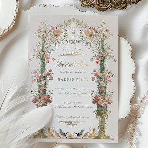 Invitation En Aluminium Jardin Enchanté : Élégance Vintage pour la Mariée