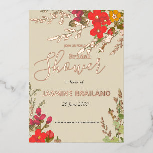 Invitation En Aluminium Jardin Floral d'été Fête des mariées Fleur sauvage