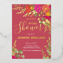Invitation En Aluminium Jardin Floral d'été Fête des mariées Fleur sauvage