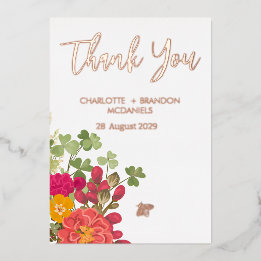 Invitation En Aluminium Jardin Floral d'Été Fleurs Sauvages Mariage Remerc