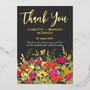 Invitation En Aluminium Jardin Floral d'Été Fleurs Sauvages Mariage Remerc