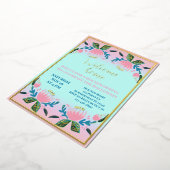 Invitation En Aluminium Jardin Floral Moderne Fête de Chauffage (Rotation)