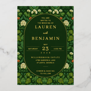 Invitation En Aluminium Jardin Floral Vert Romantique